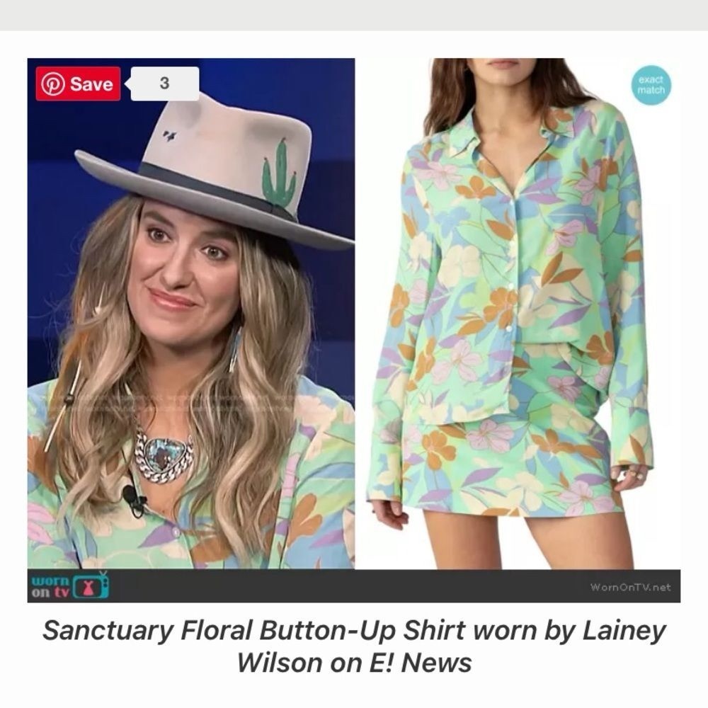 Sanctuary Floral Button-Up Shirt in Mint, Lavender, Peach